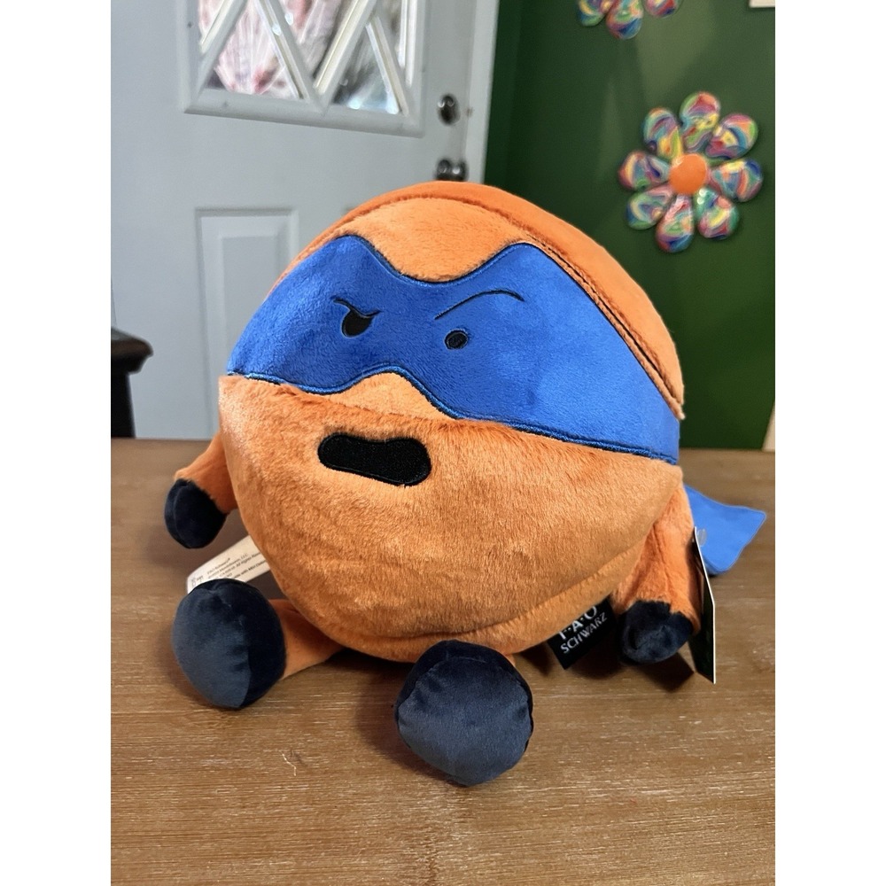 FAO Schwarz Heroes Of The Game Basketball Superhero Plush Small Orange Blue New